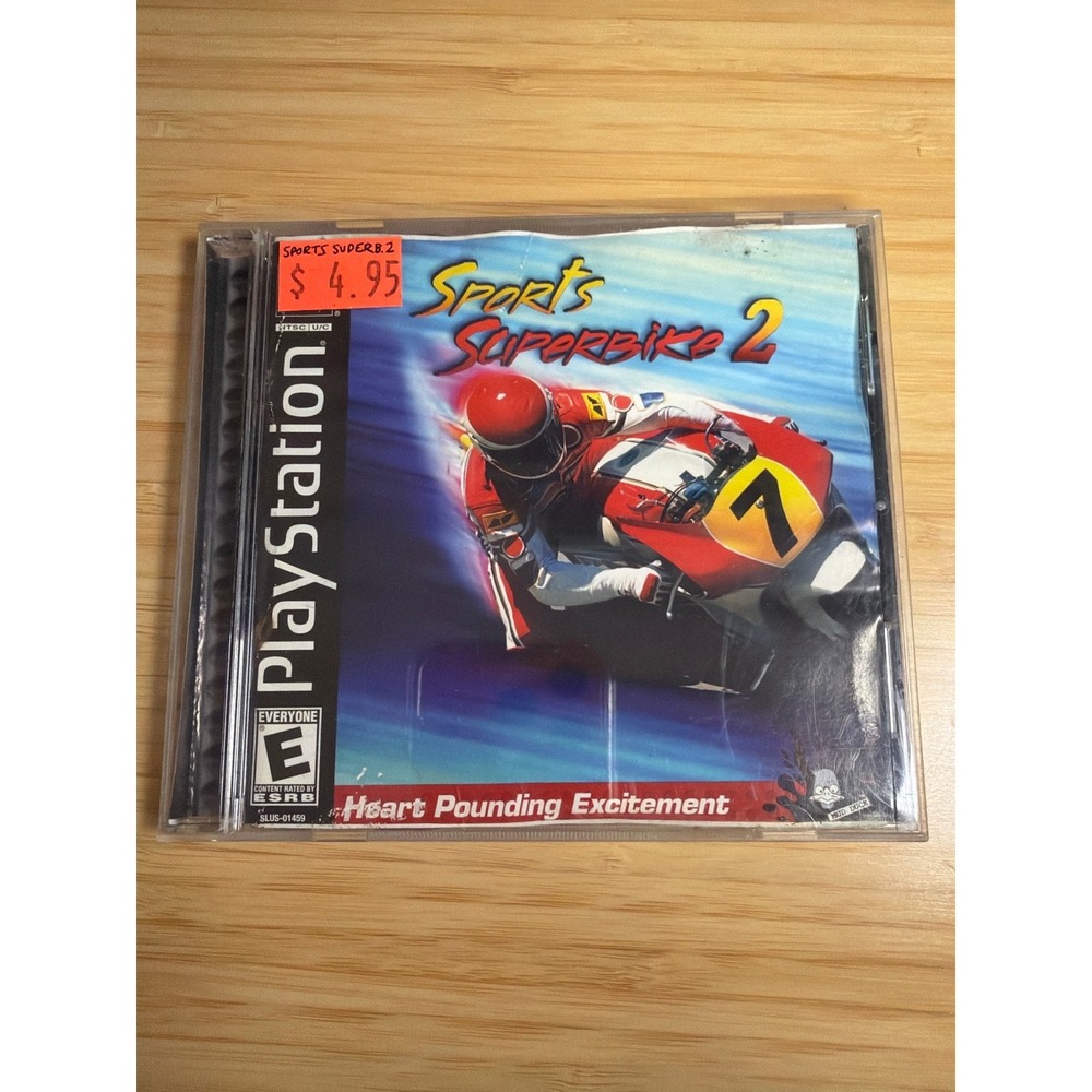Sports Superbike 2 PS1 Complete CIB Untested Water Damaged Artwork